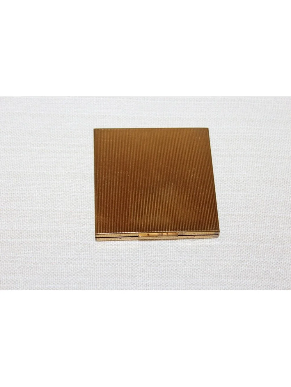 Vintage Elgin American Gold Tone Floral Enamel Beauty Compact Mirror Powder Case
